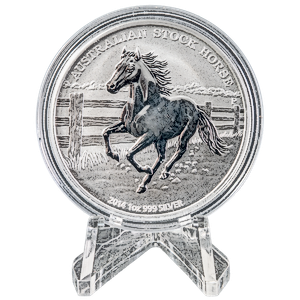 2014 1 oz Australian Silver Stock Horse Series Coin (Pre-Owned in Good Condition)