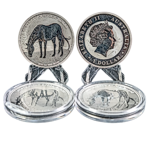 4 pcs of 1 oz 2016 Australian Silver Stock Horse Series Coins - Total 4 oz Silver(Pre-Owned in Good Condition)