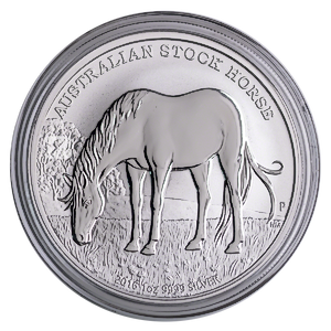 2016 1 oz Australian Stock Horse Series Silver Coin (Pre-Owned in Good Condition)