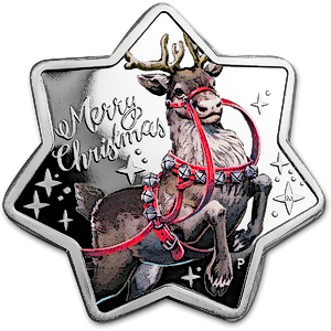 2019 1 oz Australian Christmas Reindeer Star-Shaped Proof Silver Coin (Pre-Owned in Good Condition)