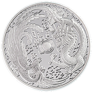 2018 1 oz Australian Dragon and Phoenix Proof Silver Coin (Pre-Owned in Good Condition)