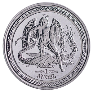 2016 1 oz Isle of Man Silver Angel Reverse Proof Coin (Pre-Owned in Good Condition)