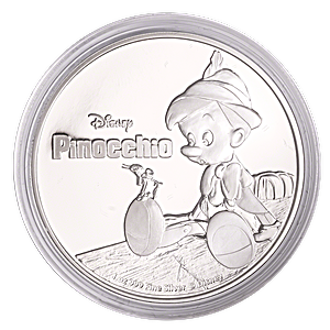 1 oz Niue Silver Pinocchio Coin (Pre-Owned in Good Condition)