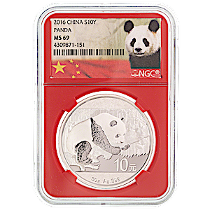 2016 30 Gram Chinese Silver Panda Bullion Coin - Graded MS 69 by NGC