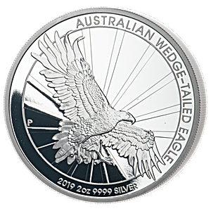 2019 2 oz Australian Wedge Tailed Eagle Piedfort Proof Silver Coin