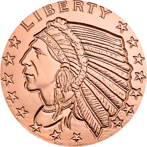 1 AVDP oz Incuse Indian Copper Round