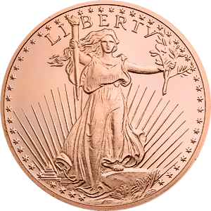 1 AVDP oz Saint Gaudens Copper Round