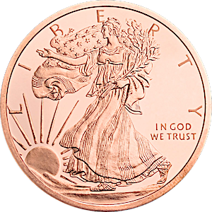 1 AVDP oz Walking Liberty Copper Round