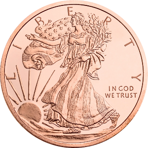 1 AVDP oz Walking Liberty Copper Round