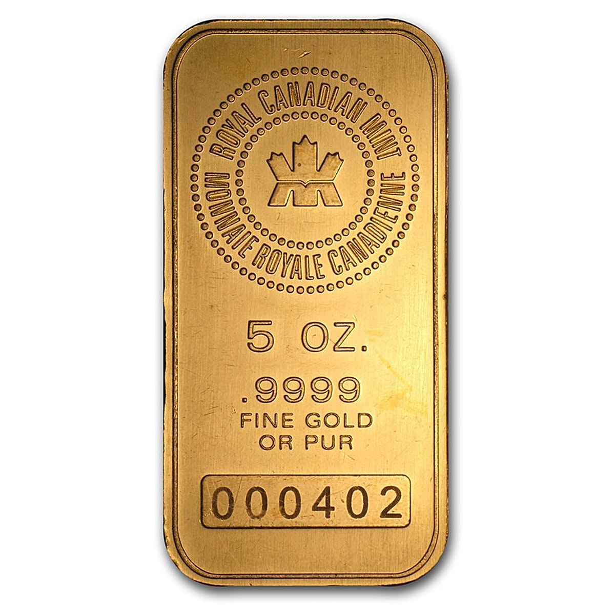 Buy 5 Oz Royal Canadian Mint Gold Bullion Bar
