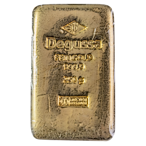 250 gram Degussa Gold Cast Bar (Pre-Owned in Good Condition)