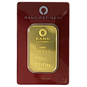 100 Gram Rand Refinery Gold Bullion Bar