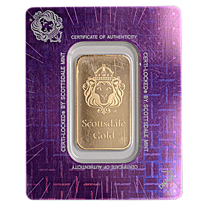 1 oz Scottsdale Mint Gold Bullion Bar