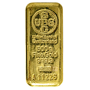 500 Gram UBS Swiss Gold Bullion Bar (Pre-Owned in Good Condition)