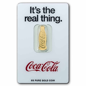 5 Gram PAMP Swiss Coca-Cola 140th Anniversary Gold Proof Bar