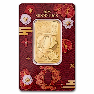 2025 1 oz PAMP Good Luck Koi Gold Bullion Bar (Pre-Owned in Good Condition)