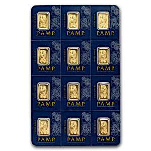 12 x 1 Gram PAMP Multigram Gold Bullion Bar