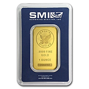1 oz Sunshine Minting Gold Bullion Bar (Pre-Owned in Good Condition)