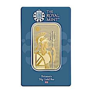 50 Gram United Kingdom Gold Britannia Bullion Bar