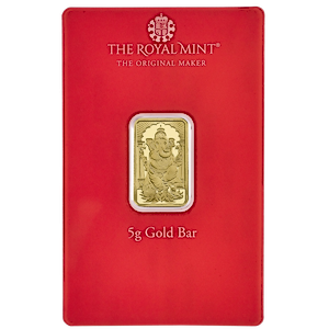 5 Gram Royal Mint Gold Ganesh Bullion Bar