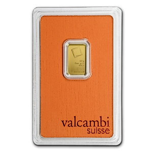 2.5 Gram Valcambi Swiss Gold Bullion Bar (Pre-Owned in Good Condition)