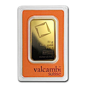 50 Gram Valcambi Swiss Gold Bullion Bar