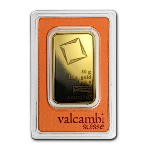 50 Gram Valcambi Swiss Gold Bullion Bar