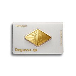1 oz Degussa Gold Bullion Bar - Diamond Design