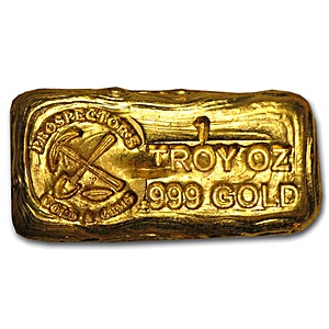 1 oz Prospectors Gold & Gems Hand Poured Gold Bullion Bar