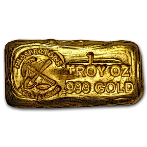1 oz Prospectors Gold & Gems Hand Poured Gold Bullion Bar