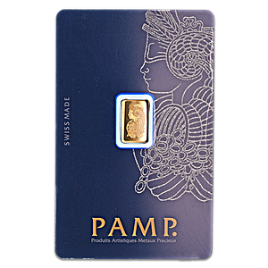 1 Gram PAMP Swiss Gold Bullion Bar (Pre-Owned in Good Condition)
