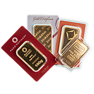 100 Gram Gold Bullion Bars - Various Brands (Pre-Owned in Good Condition)