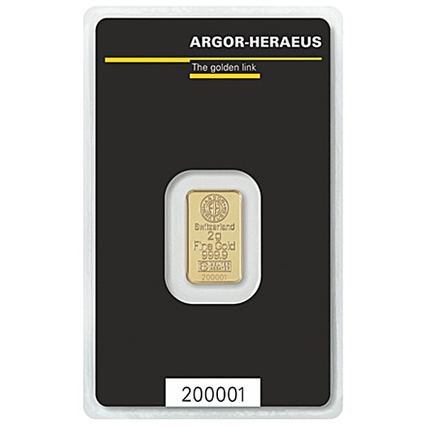Argor-Heraeus Gold Bar - 2 g Argor-Heraeus Gold Bar - 2 g
