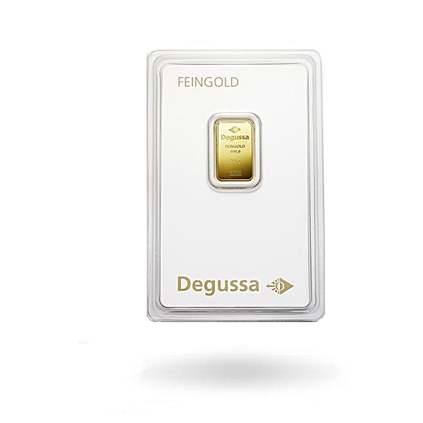 Degussa Gold Bar - Circulated in good condition - 2.5 g Degussa Gold Bar - Circulated in good condition - 2.5 g