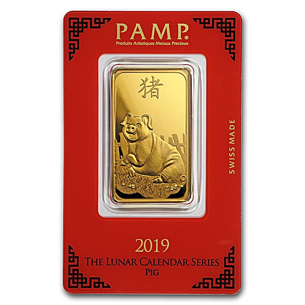 Buy 2019 1 oz PAMP Lunar Year of the Pig Gold Bullion Bar