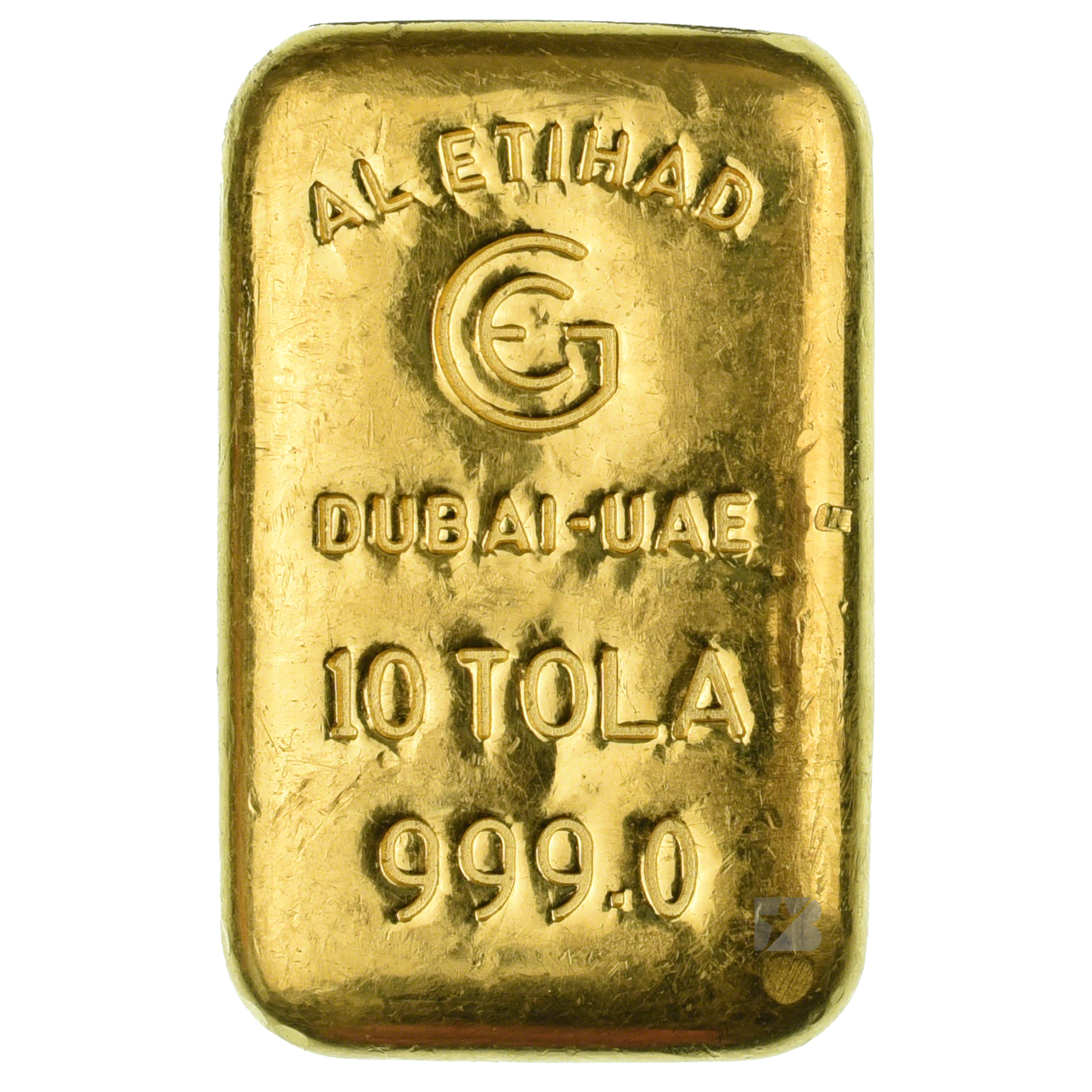 Al Etihad Gold Cast Bar 10 Tola Bullionstar Singapore