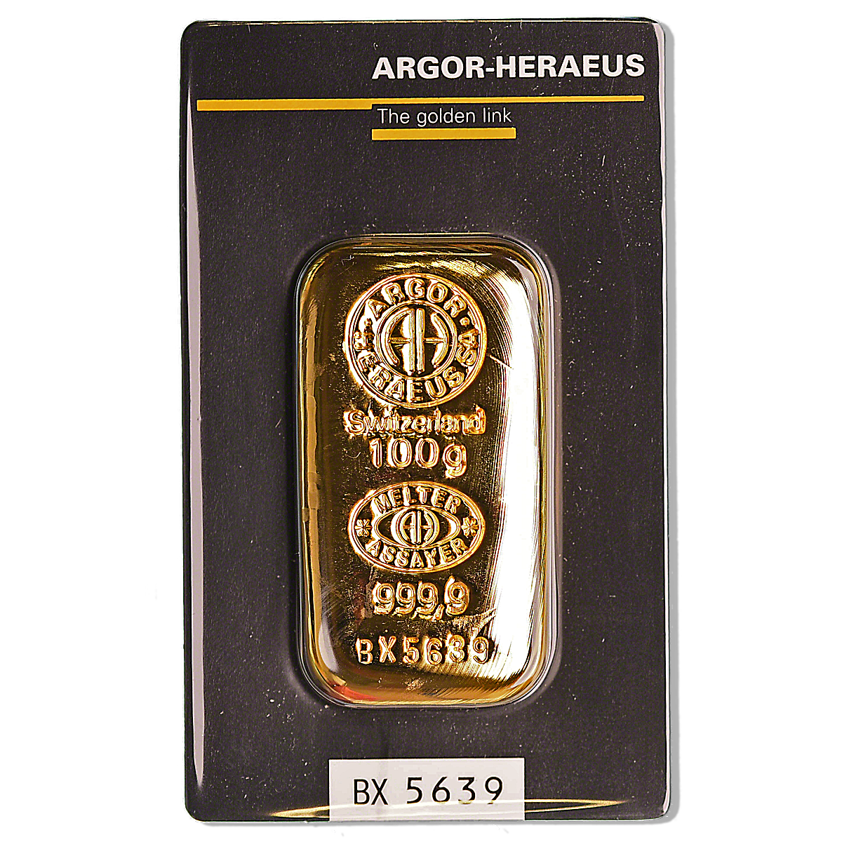 Buy Gold Cast Bars from Argor-Heraeus | 100 g | Swiss Made