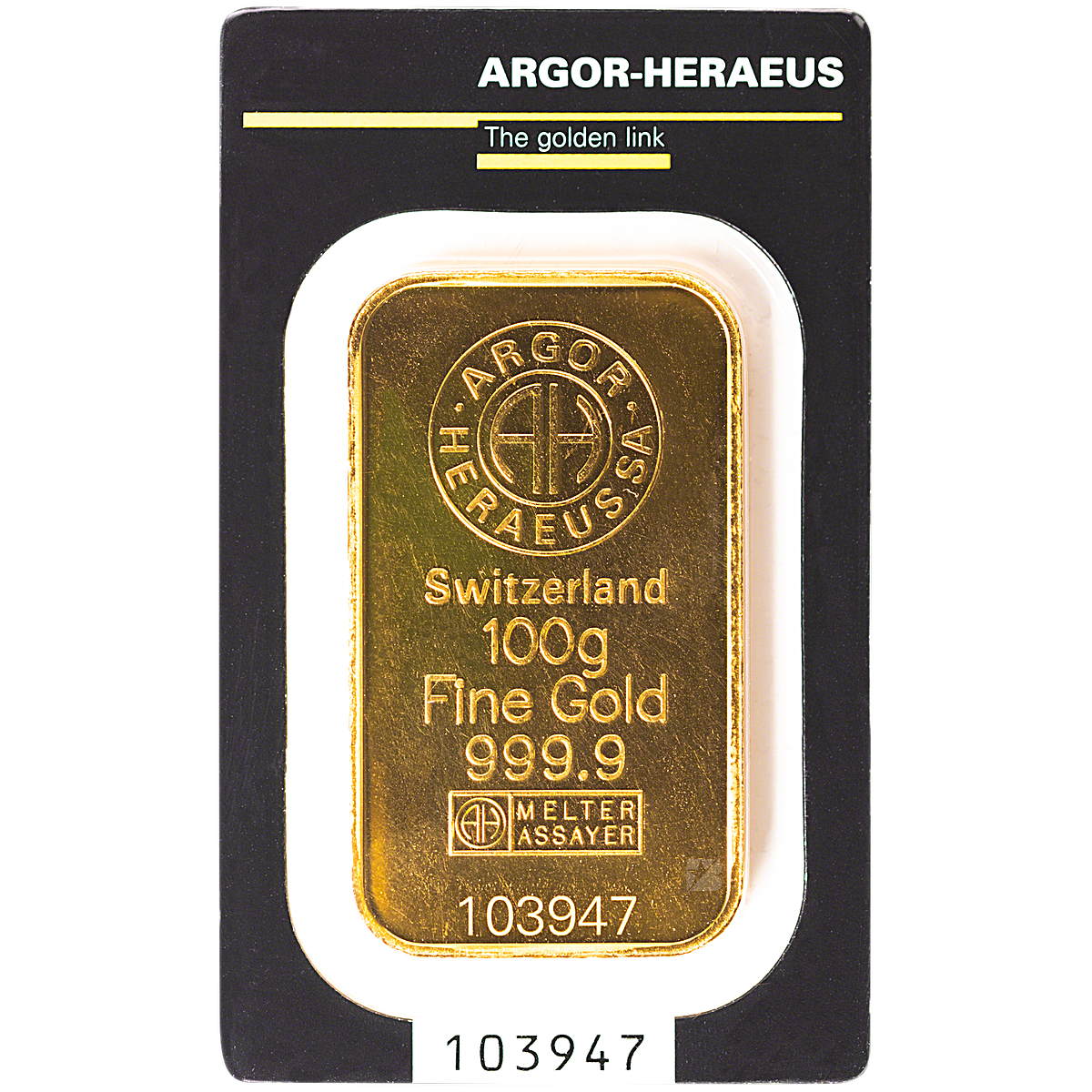 Argor-Heraeus Gold KineBar - 100 g - BullionStar Singapore