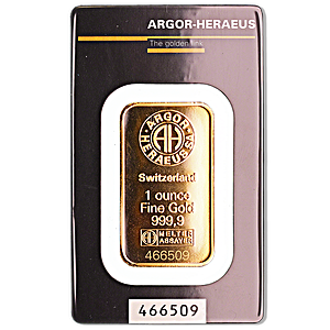 1 oz Argor-Heraeus Swiss Gold Bullion Bar