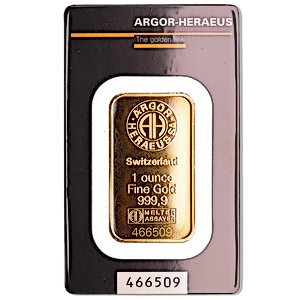 1 oz Argor-Heraeus Swiss Gold Bullion Bar