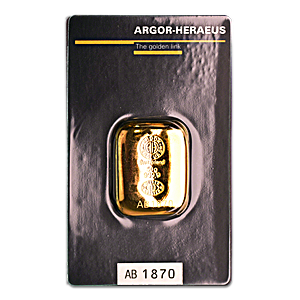 50 Gram Argor-Heraeus Swiss Cast Gold Bullion Bar