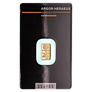 1 Gram Argor-Heraeus Swiss Gold Bullion Bar