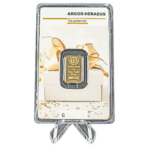 2 gram Argor-Heraeus Gold Gift-Themed Bar 2 gram Argor-Heraeus Gold Gift-Themed Bar
