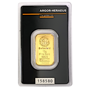 10 Gram Argor-Heraeus Kinebar Gold Bullion Bar