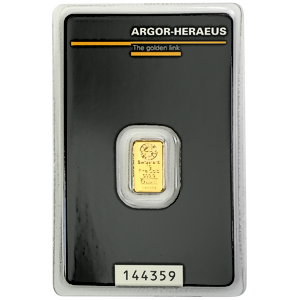 1 Gram Argor-Heraeus Kinebar Gold Bullion Bar