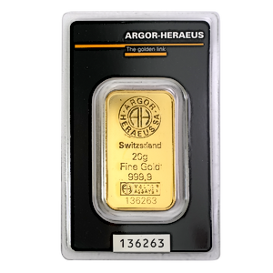 20 Gram Argor-Heraeus Kinebar Gold Bullion Bar