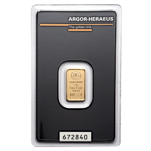 2 Gram Argor-Heraeus Swiss Gold Bullion Bar