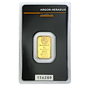5 Gram Argor-Heraeus Kinebar Gold Bullion Bar