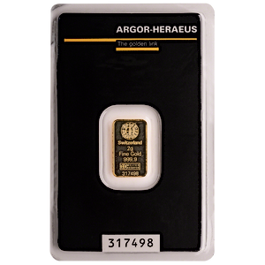 2 Gram Argor-Heraeus Swiss Gold Bullion Bar