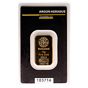 10 Gram Argor-Heraeus Kinebar Gold Bullion Bar